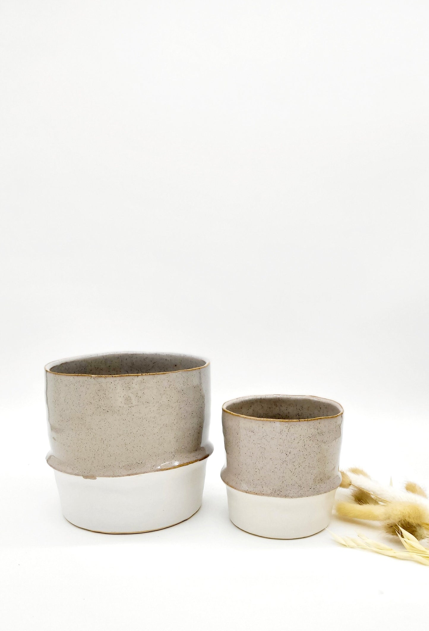Natural Ceramic Planter Pot for 4 Inch, 6 Inch Plants • Modern Plant Pot Set • Indoor Planter • Houseplant Flower Pot • Succulent Planter