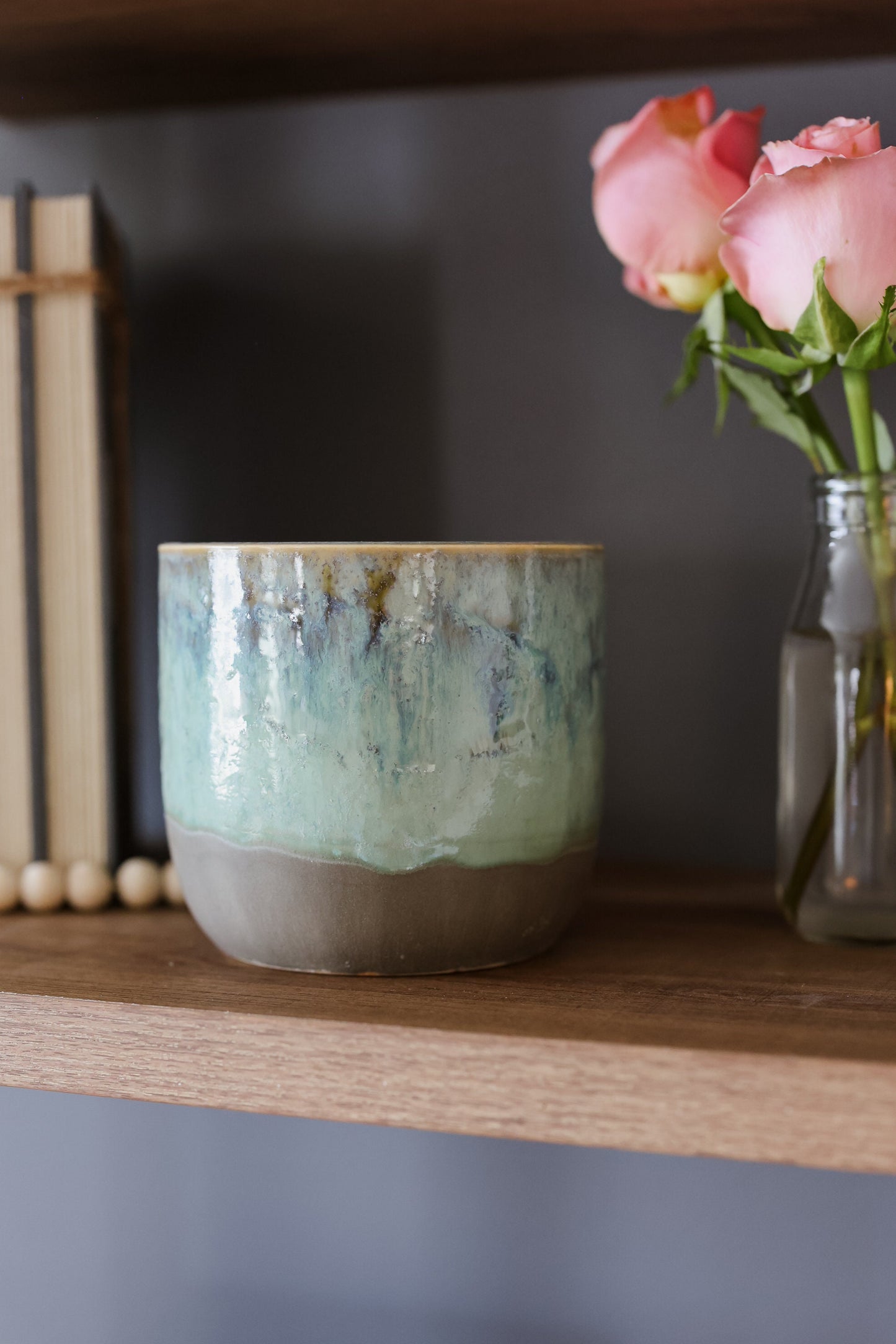 5" Blue Green Ceramic Planter for Indoor Outdoor • Succulent Planter • Cactus Planter • Unique Pots and Planters • Pottery Planter Gift