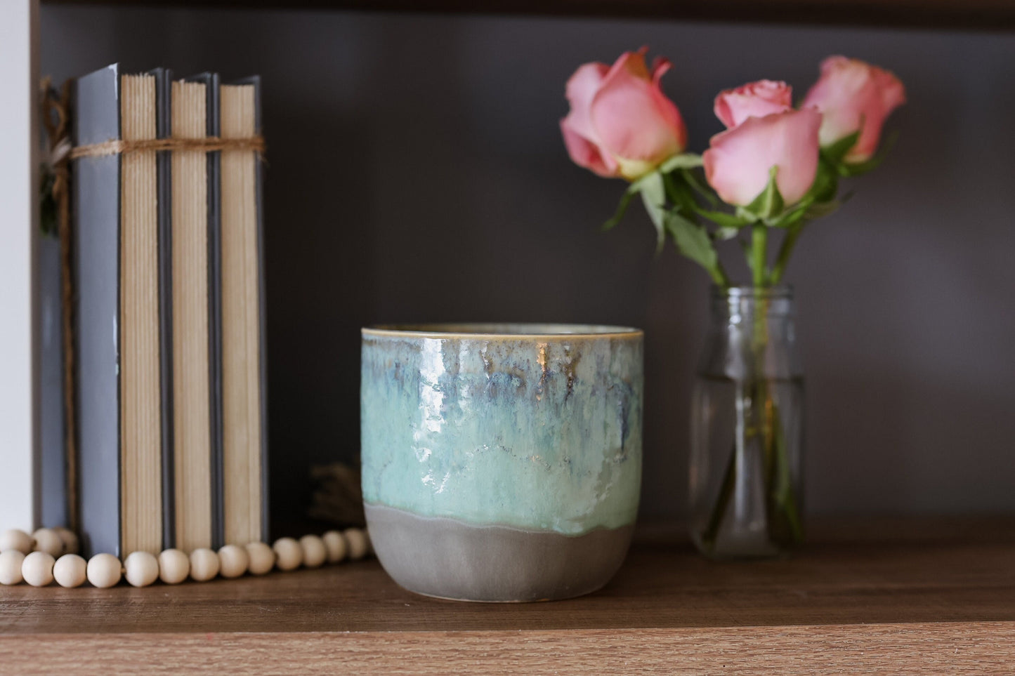 5" Blue Green Ceramic Planter for Indoor Outdoor • Succulent Planter • Cactus Planter • Unique Pots and Planters • Pottery Planter Gift