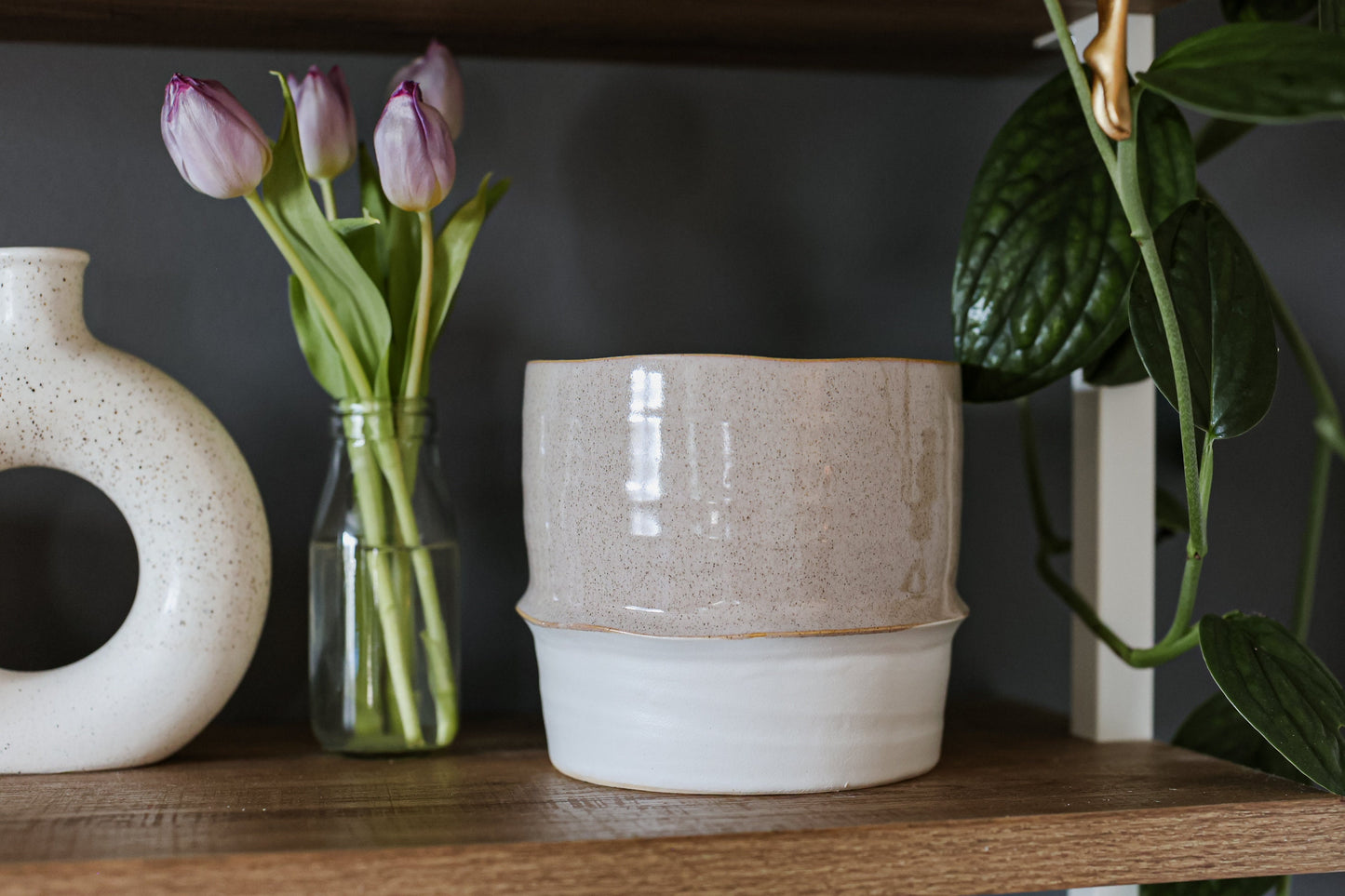Natural Ceramic Planter Pot for 4 Inch, 6 Inch Plants • Modern Plant Pot Set • Indoor Planter • Houseplant Flower Pot • Succulent Planter