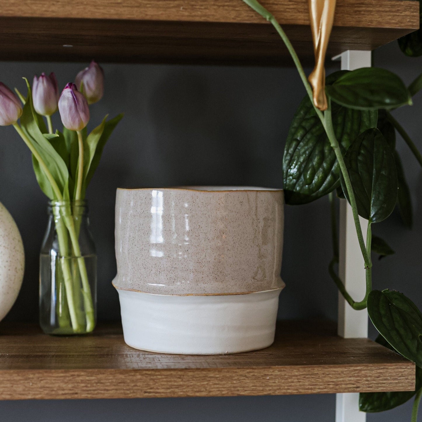 Natural Ceramic Planter Pot for 4 Inch, 6 Inch Plants • Modern Plant Pot Set • Indoor Planter • Houseplant Flower Pot • Succulent Planter