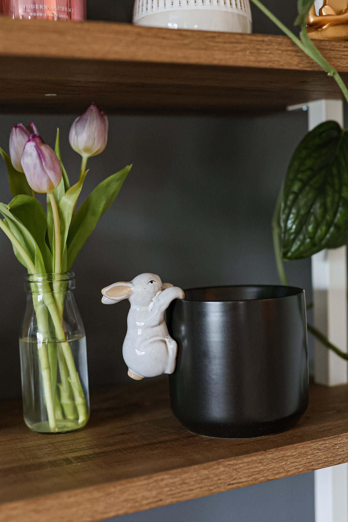 Bunny Rabbit Pot Hugger for Flower Pot • Gardening Gifts • Unique Outdoor Porch Decor • Gift for Wife • Indoor Planter • Hanging Animal