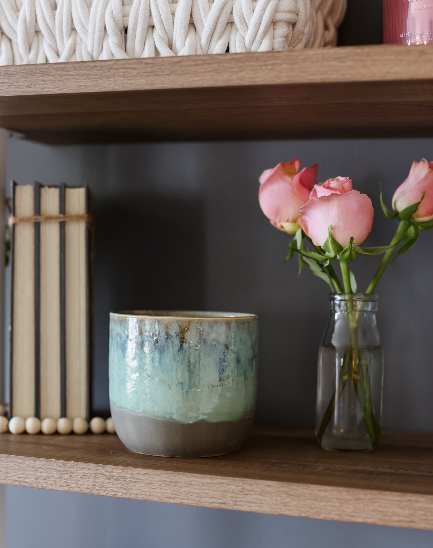 5" Blue Green Ceramic Planter for Indoor Outdoor • Succulent Planter • Cactus Planter • Unique Pots and Planters • Pottery Planter Gift