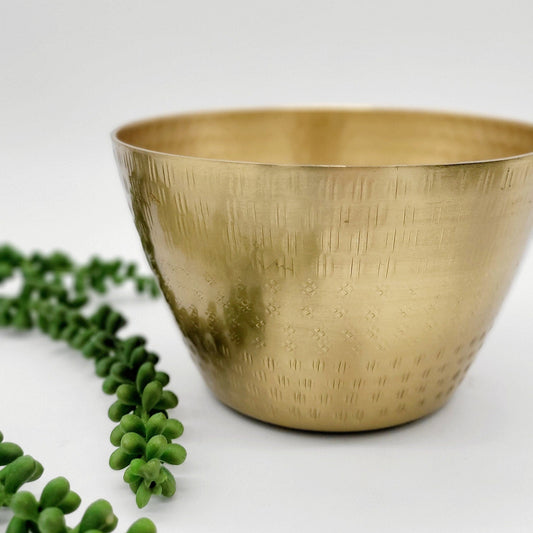 6.5" Bohemian Gold Planter Pot • Modern Plant Pot Gift for Wife • Indie Boho Indoor Planter • Houseplant Flower Pot • Gift for Mom