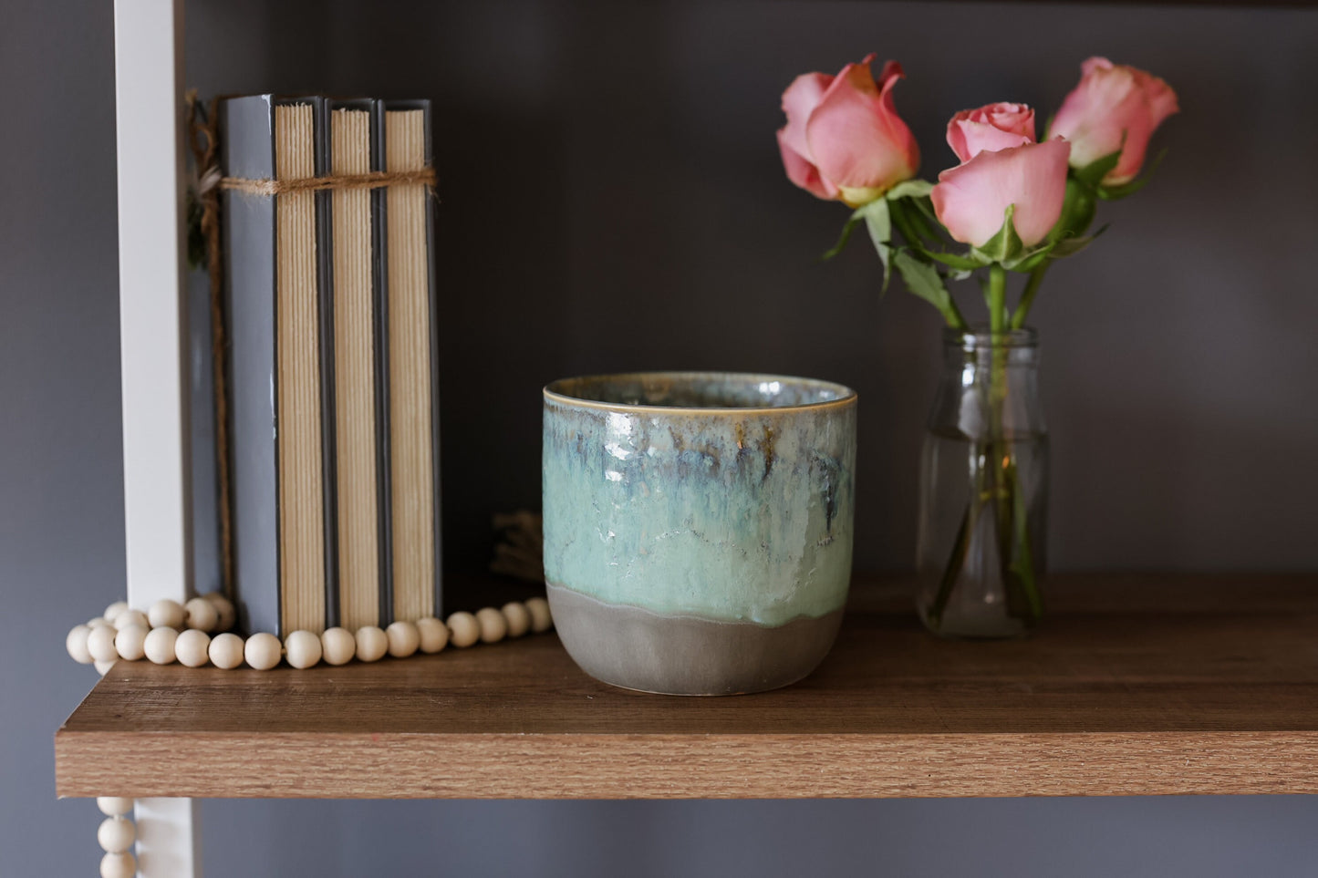 5" Blue Green Ceramic Planter for Indoor Outdoor • Succulent Planter • Cactus Planter • Unique Pots and Planters • Pottery Planter Gift