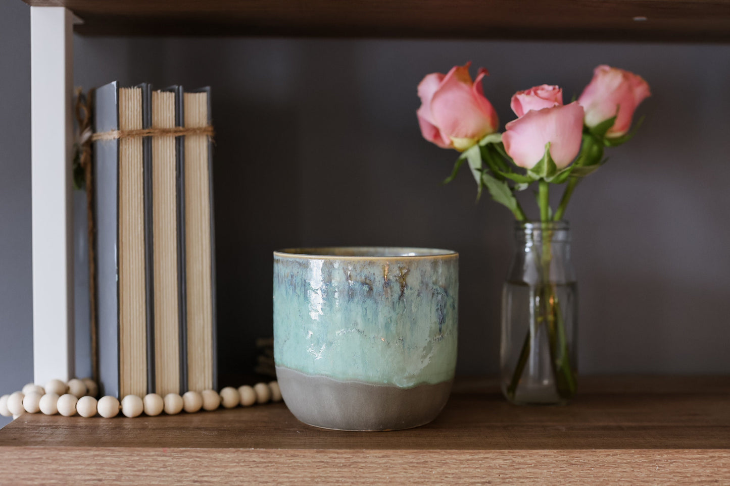 5" Blue Green Ceramic Planter for Indoor Outdoor • Succulent Planter • Cactus Planter • Unique Pots and Planters • Pottery Planter Gift